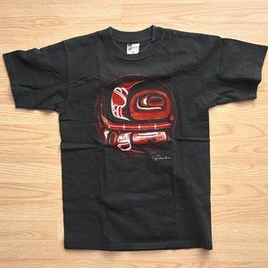 Reg Davidson Innuit Art Men's Black T Shirt, Size M, Made in Canada